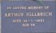 Arthur Stanley Hillbrick Headstone